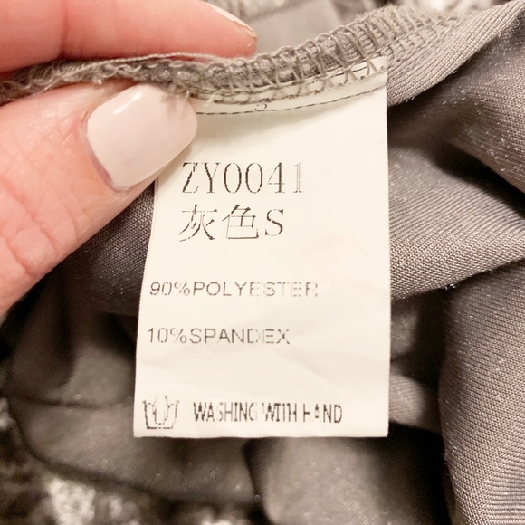 Grey Silver Velvet Mini Dress Small - Picture 5 of 5